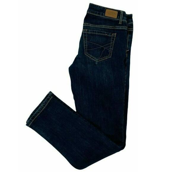 Aeropostale Women's Blue Dark Wash Regular Straight Leg Denim Jeans Size 2 Short - Picture 3 of 8